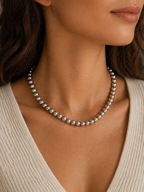 NAPIER Silver Beaded Choker Necklace